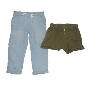 Little planet Kids Blue and Green Bottoms Set